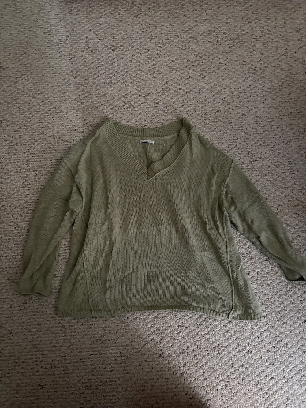 American Eagle Outfitters Olive Green V-Neck Sweater